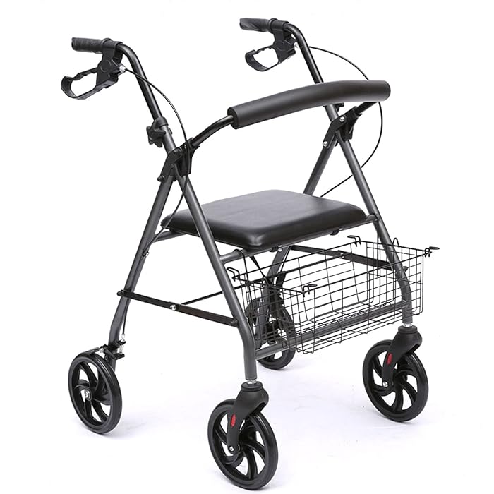 Buy 4 Wheels Rollator Walker, Folding Rolling Walker, Elderly Walker
