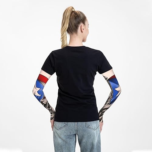 Miniatura 5 de Mangas de protección solar para adultos con bandera de Puerto Rico con diseño de rana y bandera de Puerto Rico, mangas de compresión para tatuajes