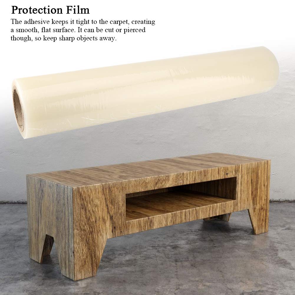 Selbstklebende Schutzfolie auf Rolle, 60 x 10000 cm, wasserabweisender, strapazierfähiger Teppichboden-Treppenschutz(Transparent)