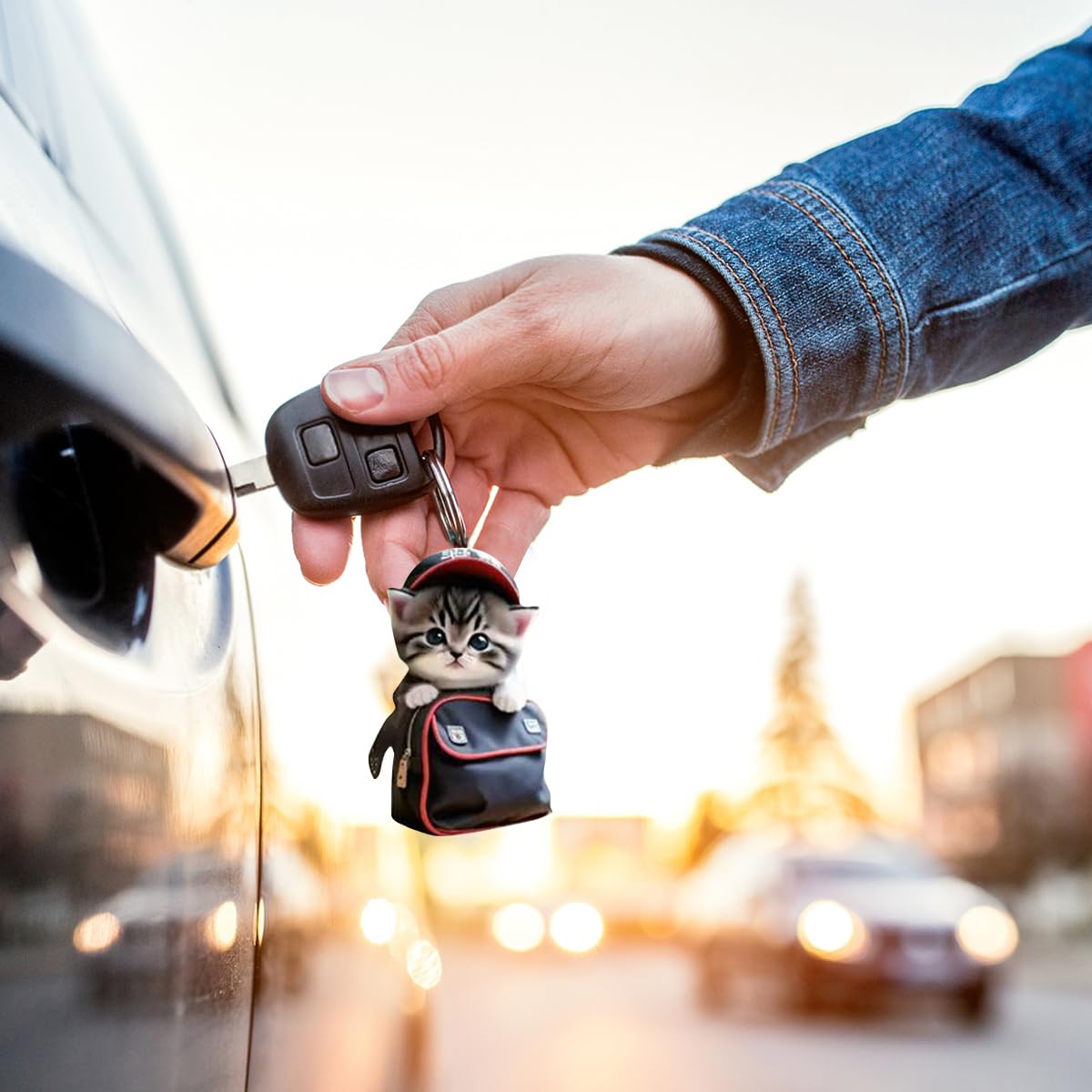 Pendentif De Voiture En Acrylique En Forme De Chat