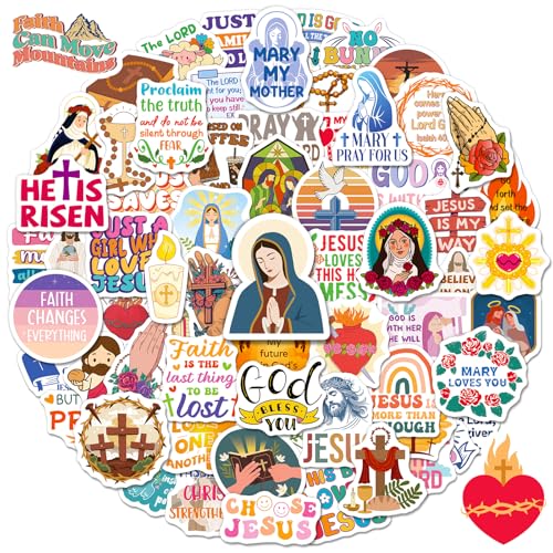 SigyoJeom 200PCS Catholic Stickers Saint Virgin Mary Sacred Heart