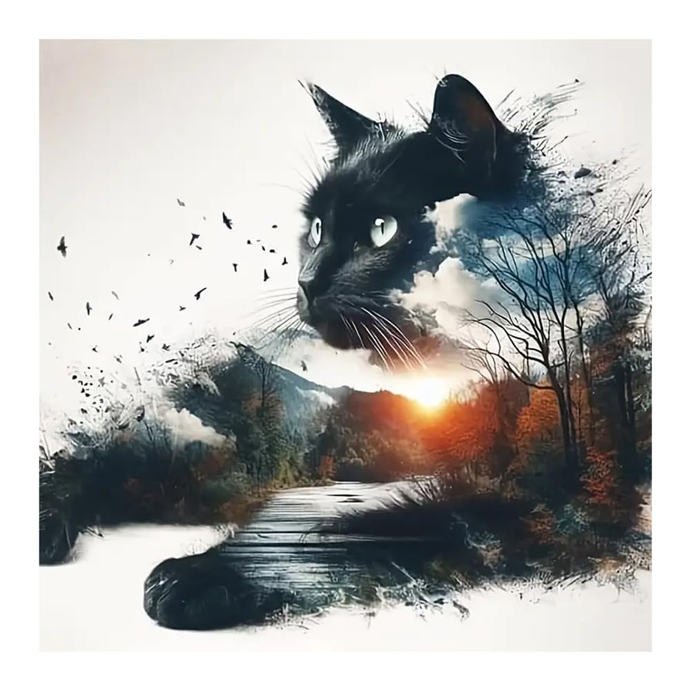 Domnpes Cat Diamond Art, Diamond Painting Kit for Adults