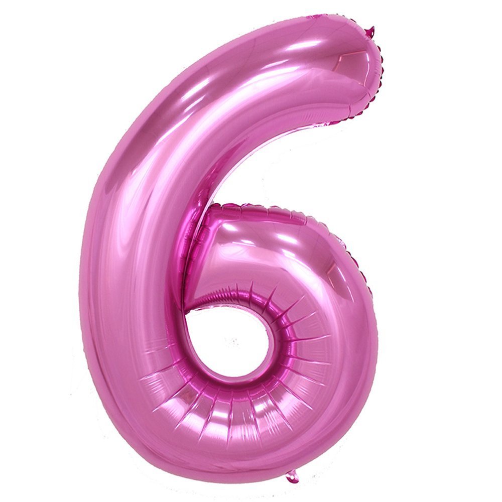 Amazon | 風船6数字パーティー誕生日結婚式飾り物アルミピンクバルーン