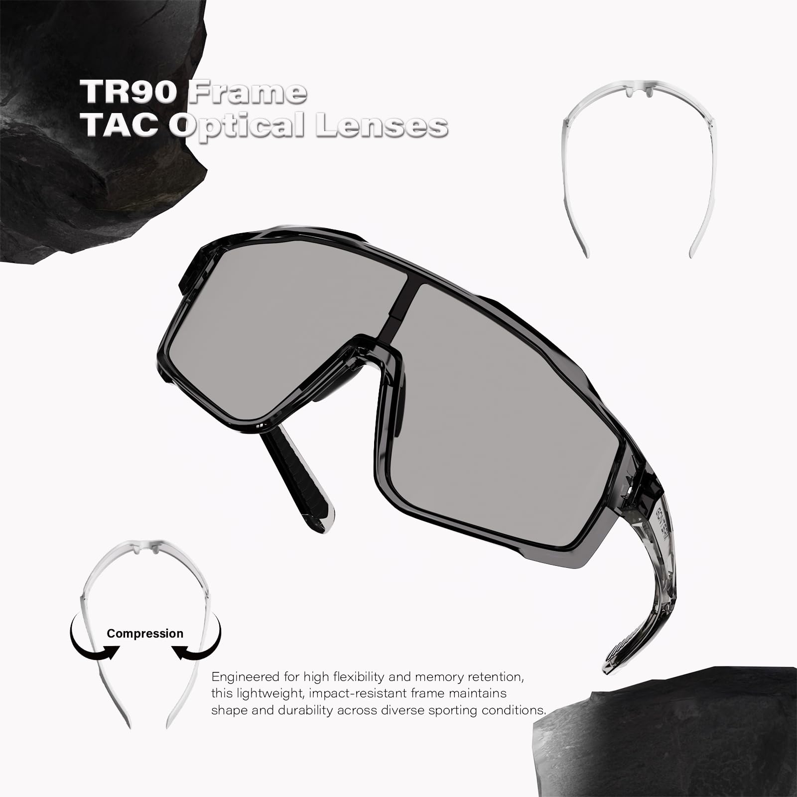 Gafas de ciclismo polarizadas con efecto fotocromático, gafas de sol deportivas con antivaho de invierno para hombres y mujeres