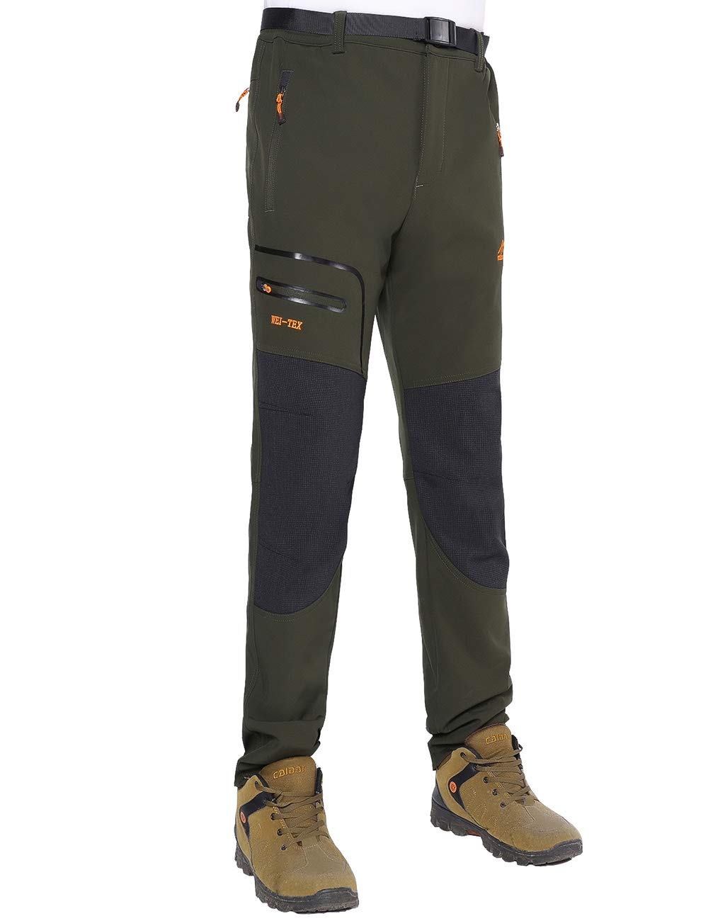 BenBoy Pantaloni Trekking Uomo Invernali Impermeabile Pantaloni da Sci Neve Arrampicata Escursionismo Caldo Pantaloni Softshell Outdoor