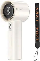 Ventilador de Mão Portatil Recarregavel, Display Digital LED Mini Turbofan, 12 Horas Silencioso Potente, Adequado para Casa, Viagens e Escritório Durante o Verão, Branco