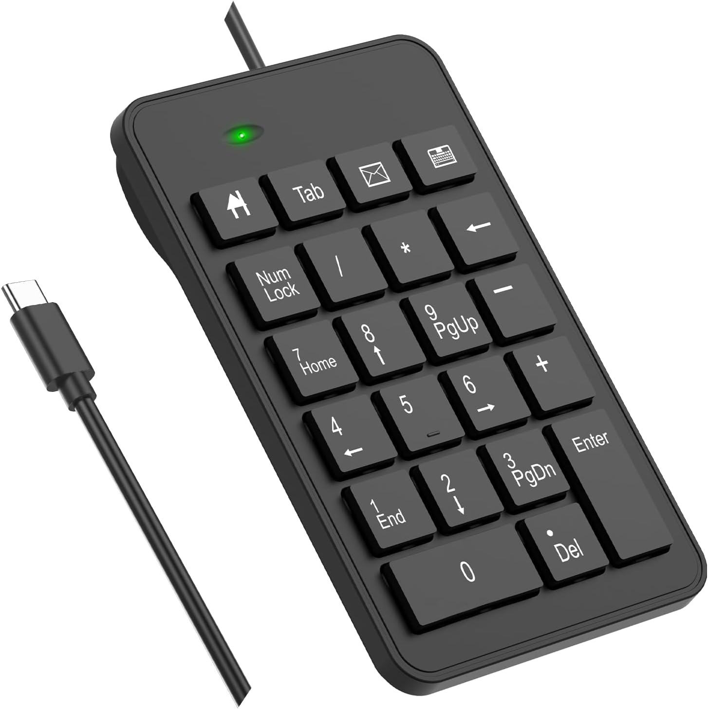 Wired USB C Number Pad - 23 Keys Type C Numeric Keypad Upgraded Version of 10 Key USB Keyboard Financial Accounting Numpad Compatible for Laptop, PC, MacBook, Notebook, Desktop,Surface Pro
