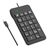 LOONASA Wired USB C Number Pad - 23 Keys Type C Numeric Keypad Upgraded Version of 10 Key USB Keyboard Financial Accounting Numpad Compatible for Laptop, PC, MacBook, Notebook, Desktop,Surface Pro