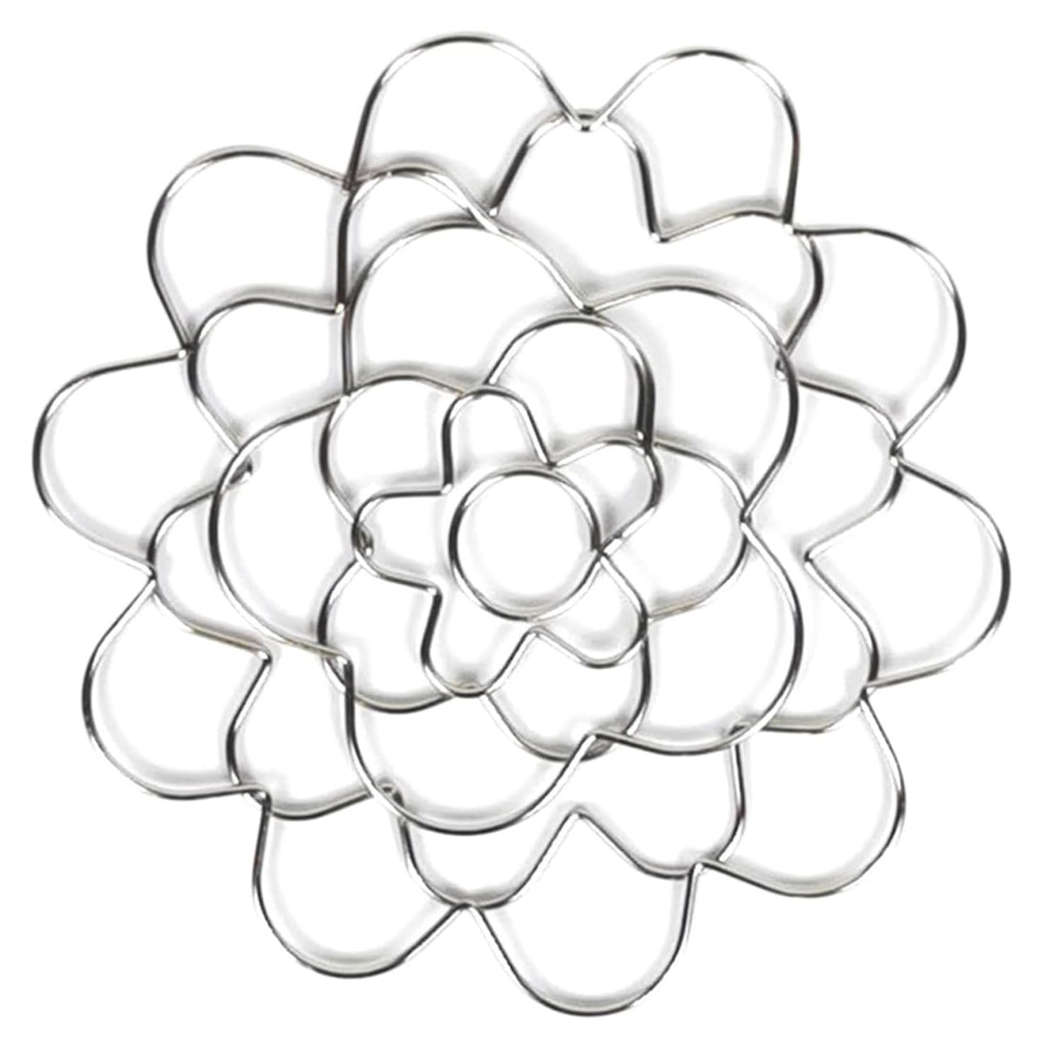 Floral Grid for Vase,Reusable Metal Vase Flower Arrangement Holder,Portable Stainless Steel Flower Lid Arrangers,Irregular Plug-in Floral Grid Holders (Silver, 5 Inch)