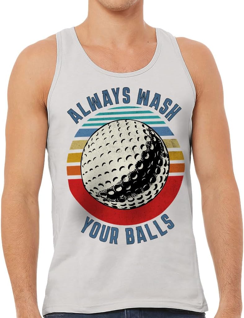 Always Wash Your Balls Tank - Funny Workout Tank - Golf Ball Jersey Tank