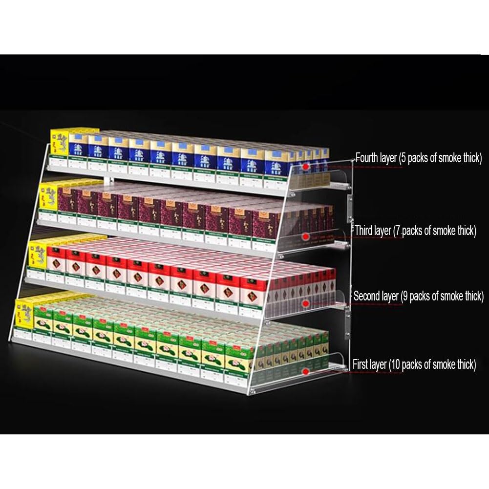 Amazon.com: Convenience Store Cigarette Display Stand Wall Mounted Cigarette  Rack, Trapezoid Acrylic Box Supermarket Cigarette Display Case Automatic  Cigarette Pusher Tray for Market Store Retail(86x29x42cm) : Health &  Household
