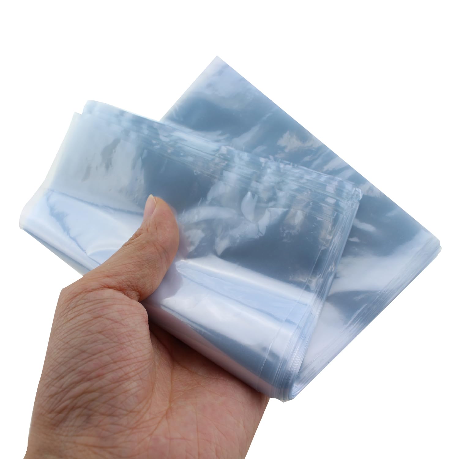 SQXBK 200PCS 120x170mm Transparent PVC Heat Shrink Bags with Ventilation Hole Food Packaging Dustproof Film Ideal for Soap and Crafts