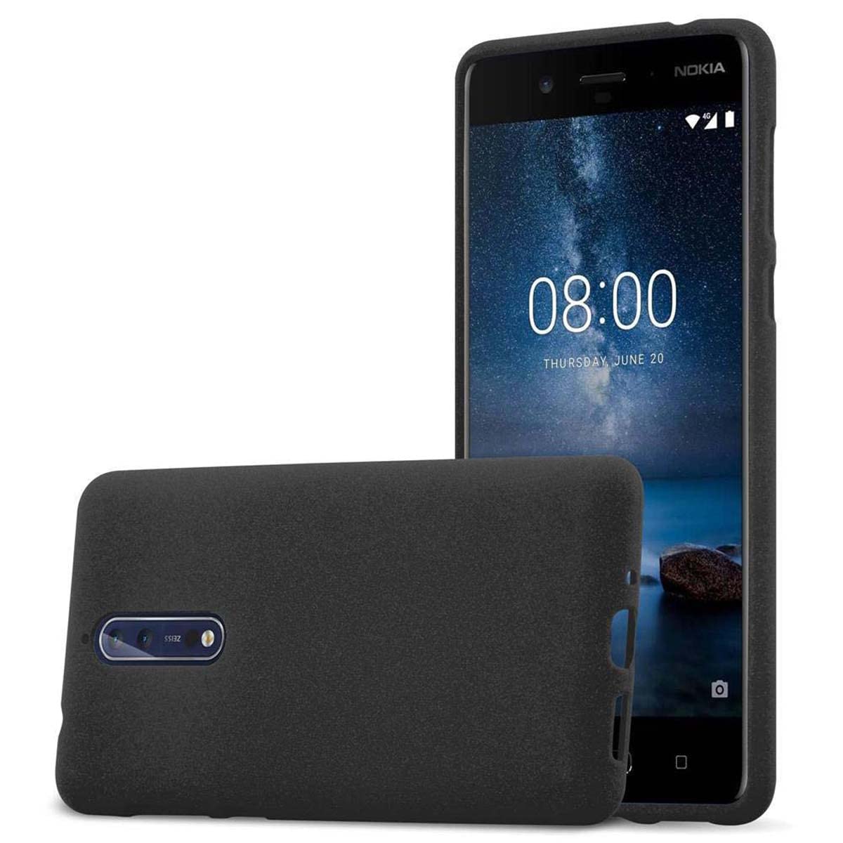 Cadorabo Cover Sottile Per Nokia 7 Plus - Custodia Morbida TPU Frost Nero Antiurdo Con Bordo Rialzato - 3