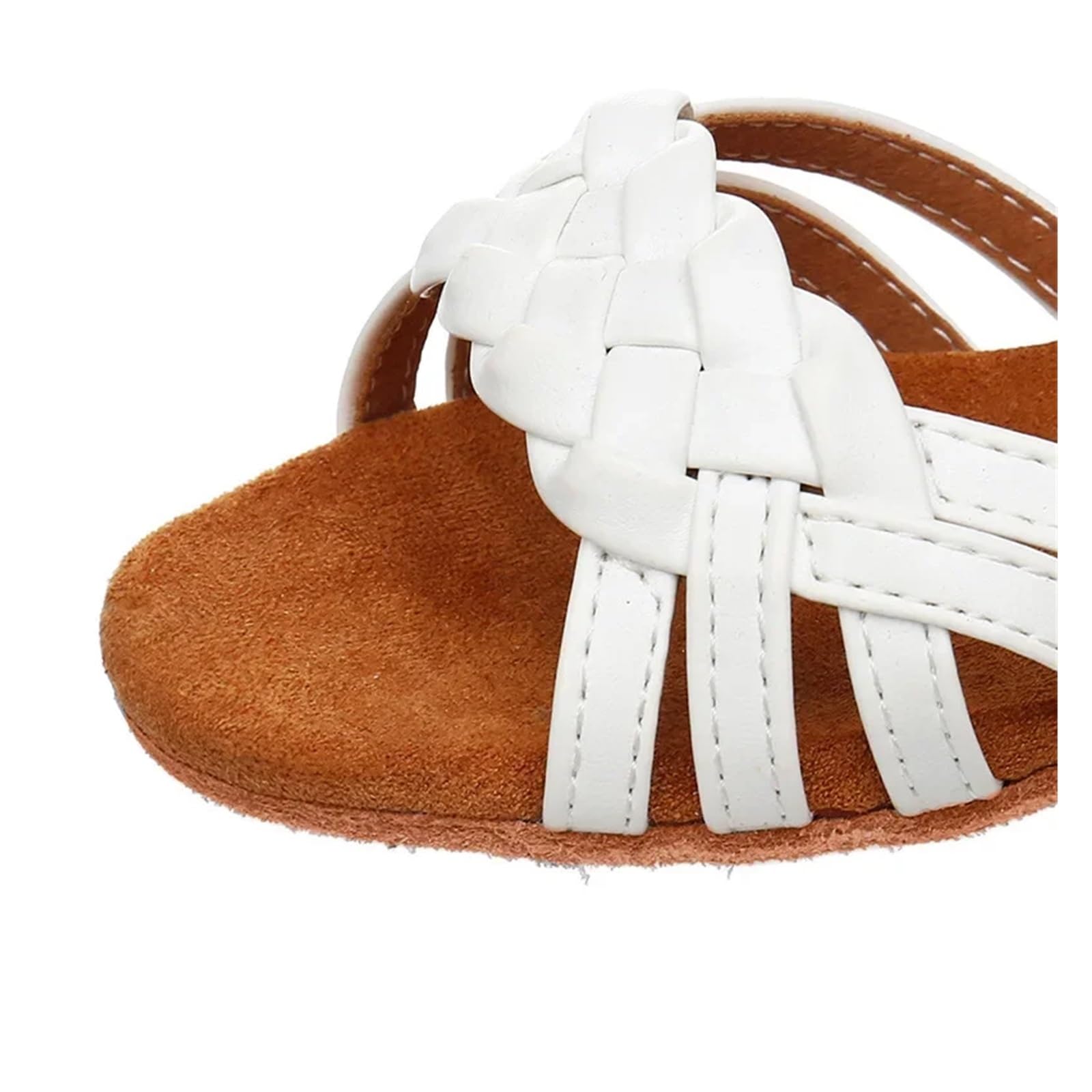 Scarpe da Ballo Sala for Bambine in Pelle Bianca con Tacco Basso, Donna e Uomo, Scarpe Latino-Americane, Professionali for Bambini(White,38)
