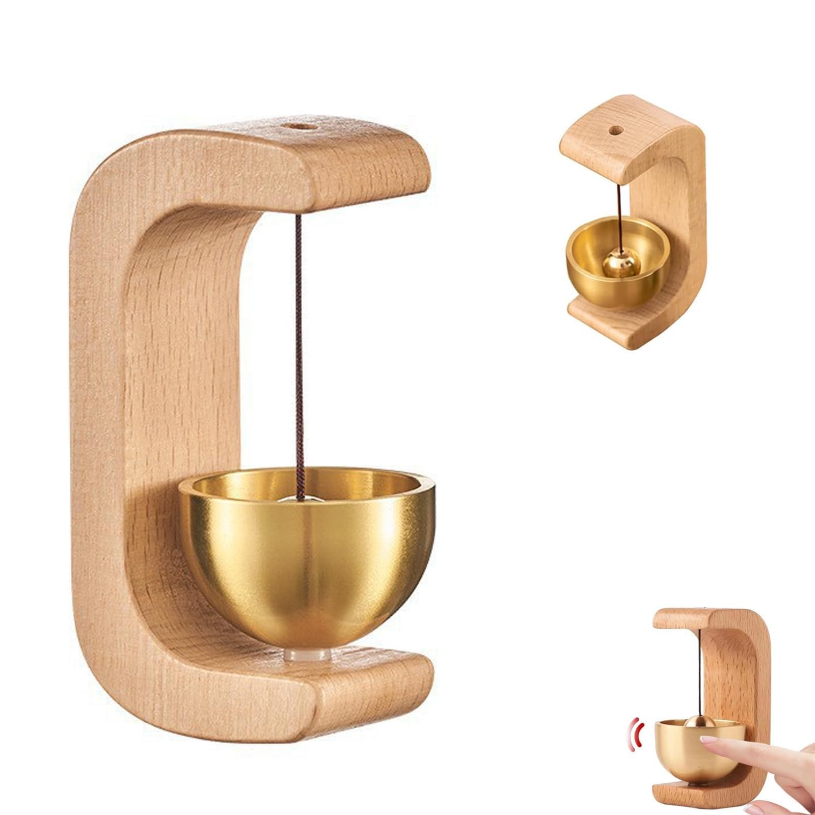 Timbre Magnético, Campana Puerta de Madera, Campana Magnética en Forma de C, Timbre Retro sin Taladrar, para el Hogar, Tienda, Refrigerador, Puertas, Entrada