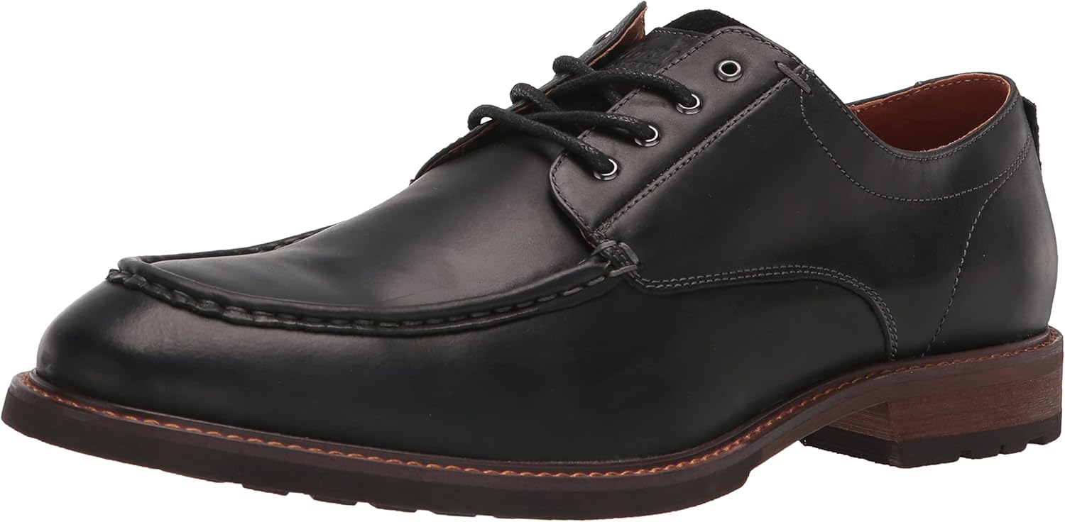 Florsheim Men's Chalet Moc Toe Oxford, Black Crazy Horse, 8