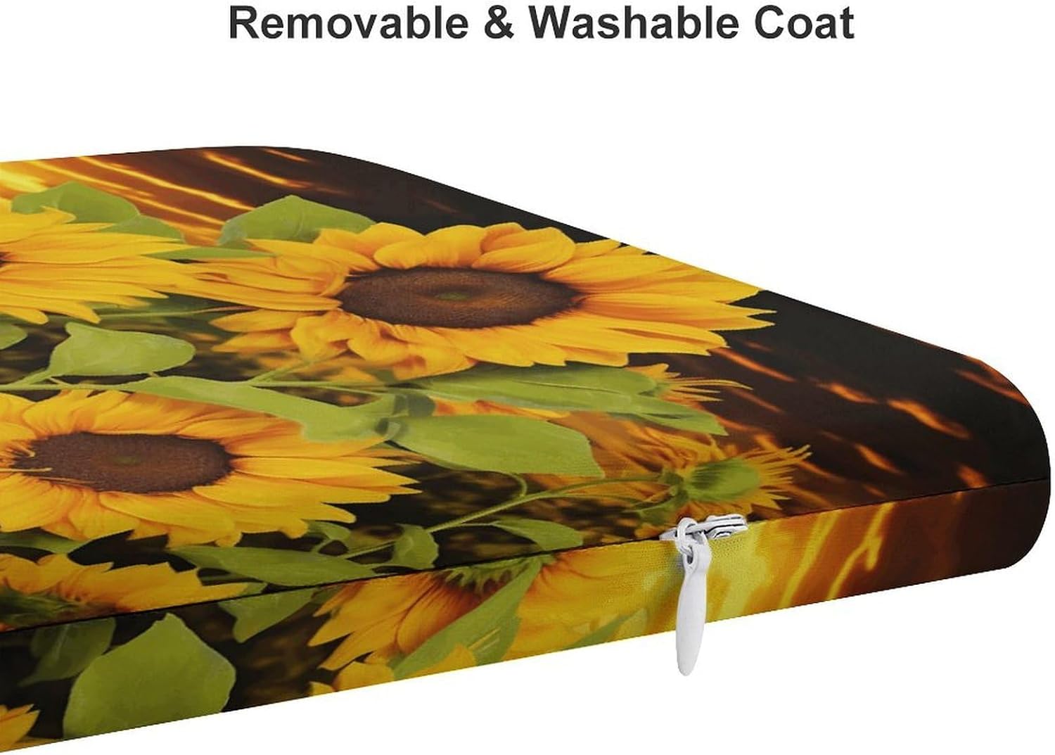 Sun Flower Chair Cushion Memory Foam Breathable Chair Pads Square Large Pillows Seating Comfort Meditation Floor Pillow Car Seat Cushion for Indoor/Outdoor Chairs