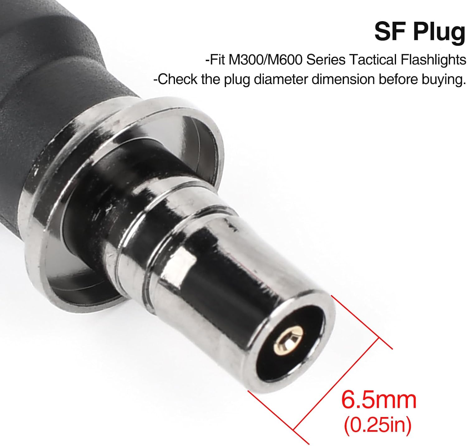 ModButton Dual Pressure Switch, Tactical Light Switch with SF + 2.5mm Plug for M300/M600 Scout Weapon Flashlights + PEQ DBAL NGAL, Fit for 20mm Picatinny Mlok Keymod Rail (Black)