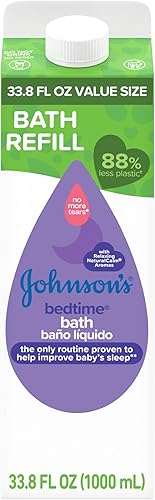 Miniatura 1 de Johnson's - Baño para dormir con aromas naturales relajantes y relajantes, hipoalergénico, suave y sin desgarros para bebés y niños, repuesto de