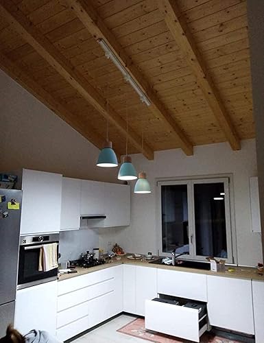 Miniatura 63 de Kiven Lámpara de pista tipo H, moderna luz colgante de pista de aureo, longitud ajustable, pedante de luz de pista para dormitorio, cocina, hogar