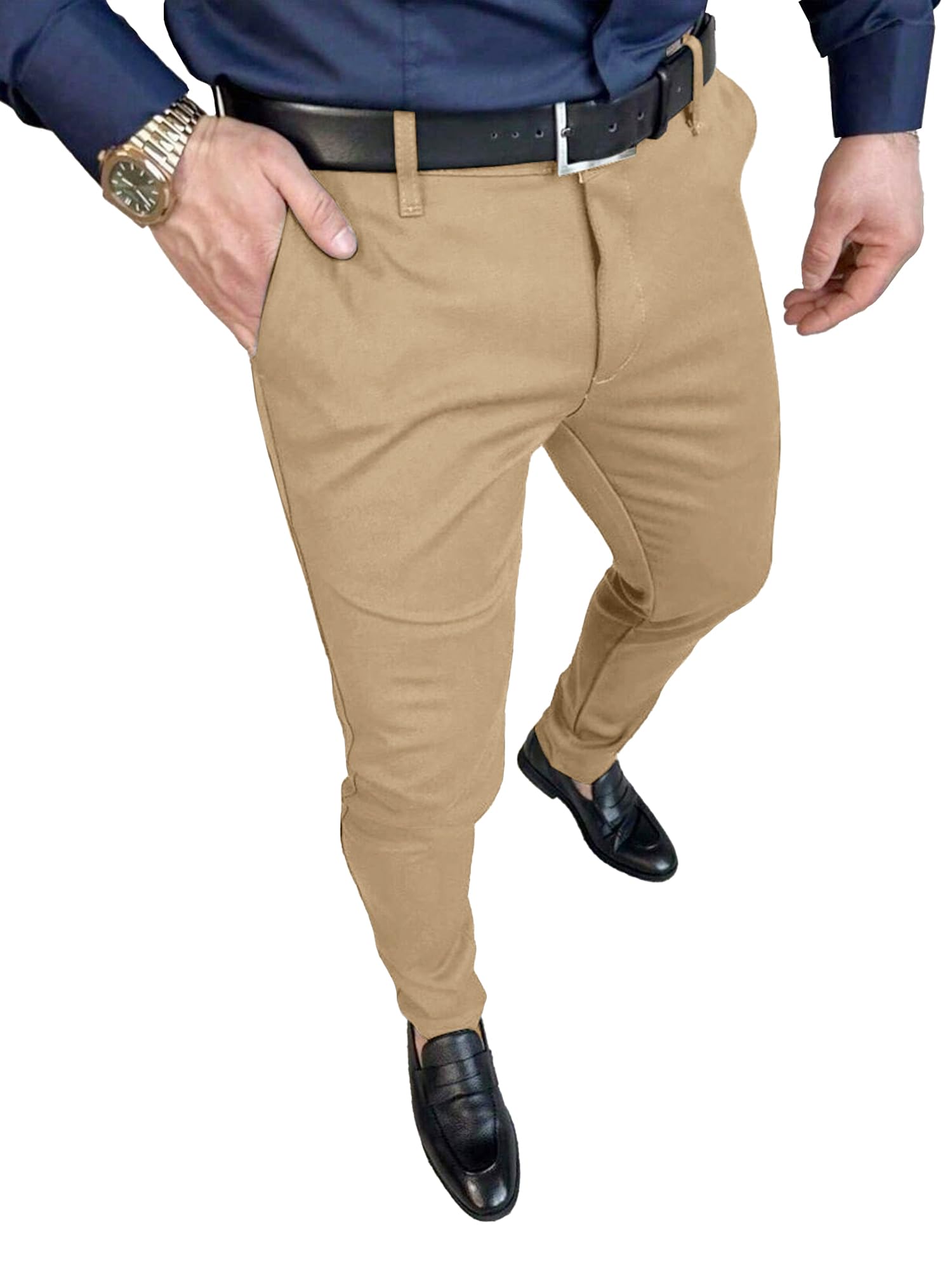 PLEPAN Men's Slim Fit Stretch Dress Pants