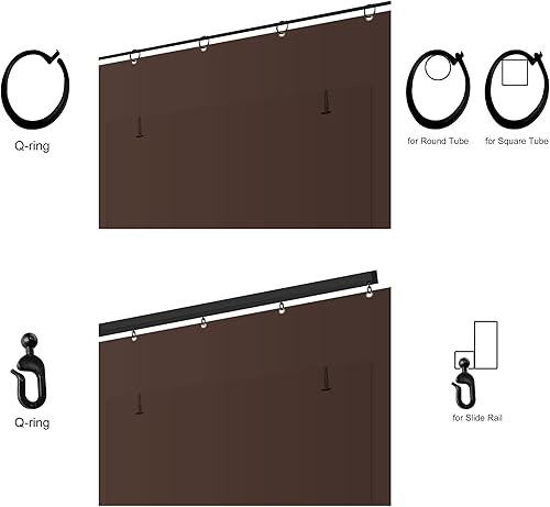 Miniatura 6 de Cortinas de Cenador 10'x10' Cortinas Universales de Privacidad de Repuesto para Cenador con Ventanas Anti-Mosquitos - Pantalla Cerrable con