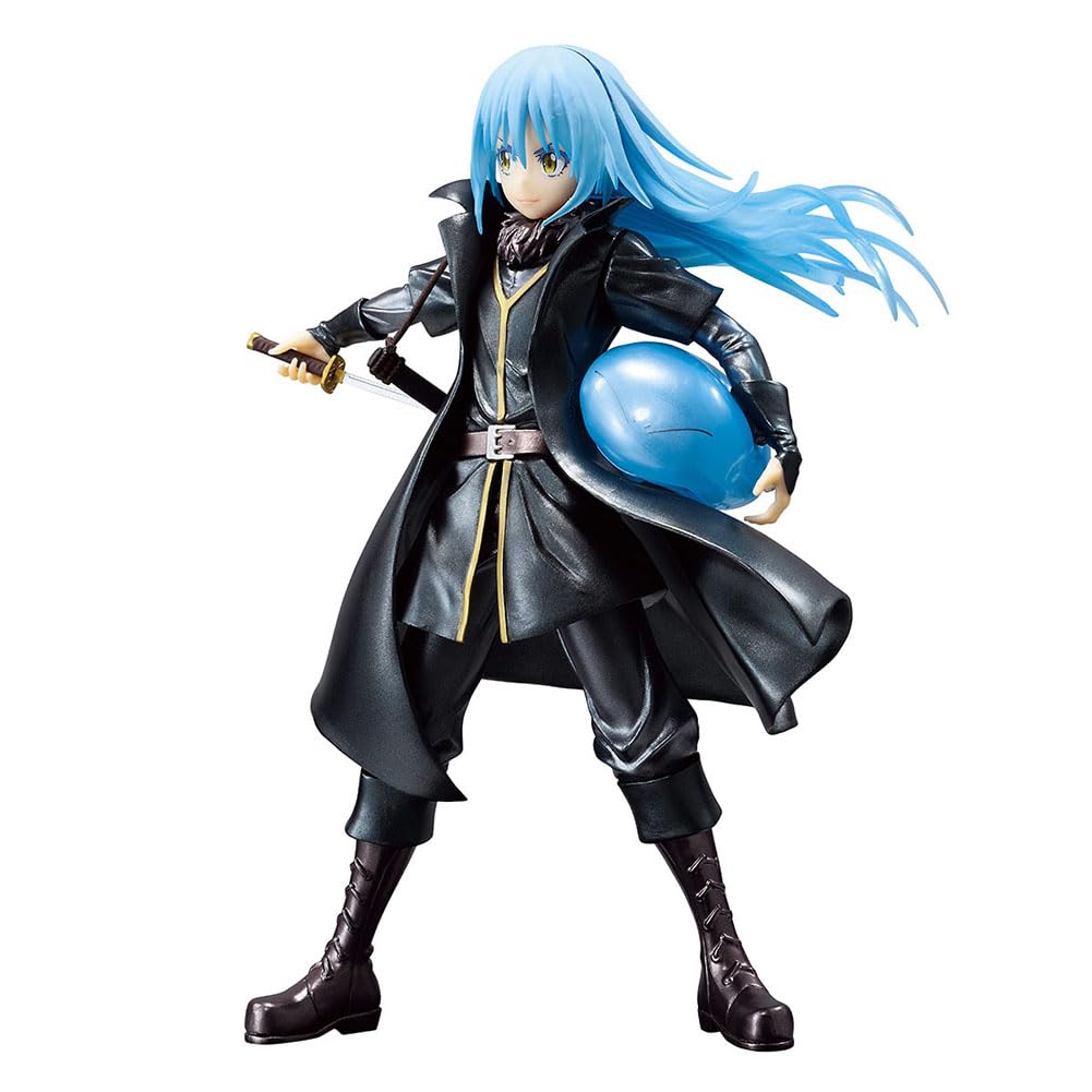 Rimuru Figur Modell Diaburo Actionfigur Anime Figur Veldla Tempest/Gobuta Figur Statue, Blaues Haar Trenchcoat Schwert Draw Stehposition PVC Skulptur Dekoration Sammlerstück Geschenk 21 cm