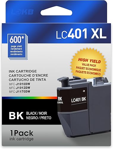 LC401XL - Cartuchos de tinta para impresora Brother para cartuchos de tinta Brother LC401, cartuchos de tinta Brother LC401, color negro, funcionan