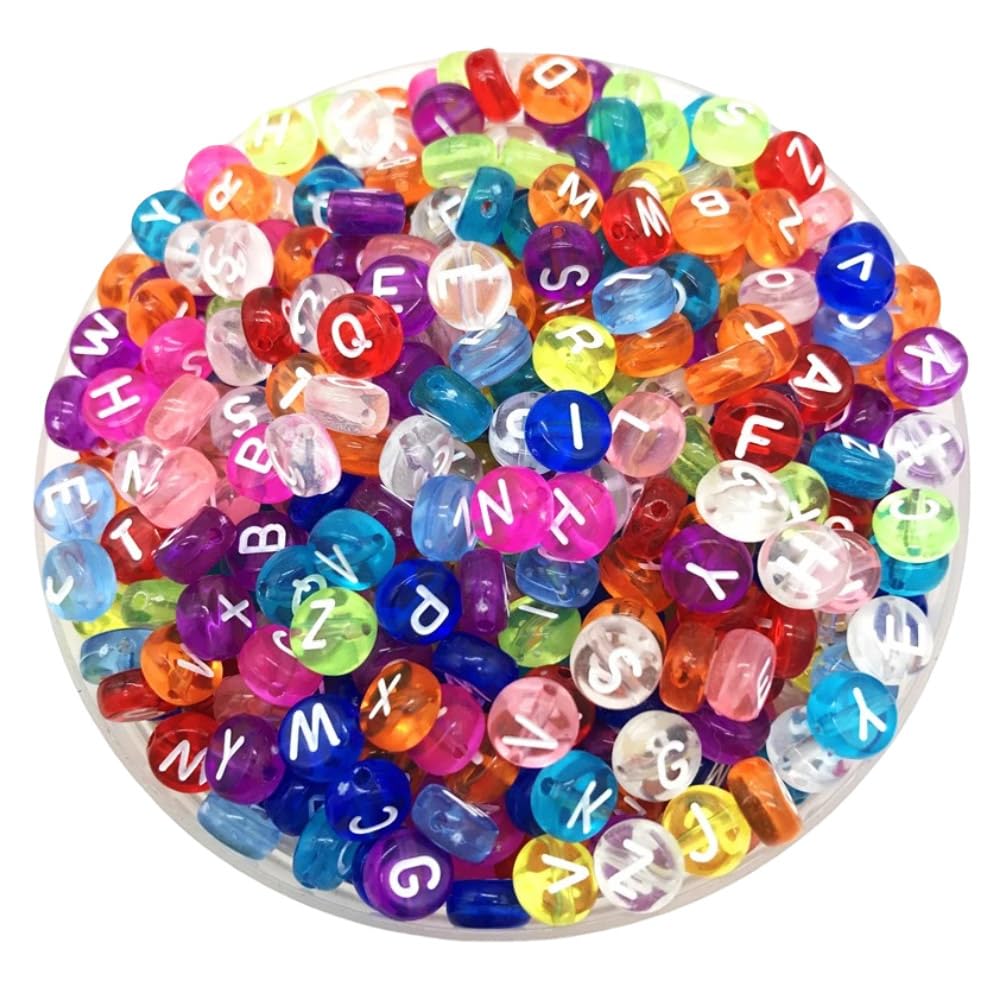 Ramaix4x7mm Letter Oval Beads Acrylic Letters are Mixed Randomly for Making Jewelry DIY, Key Chains, Necklace and Bracelet (Mixed Colors)