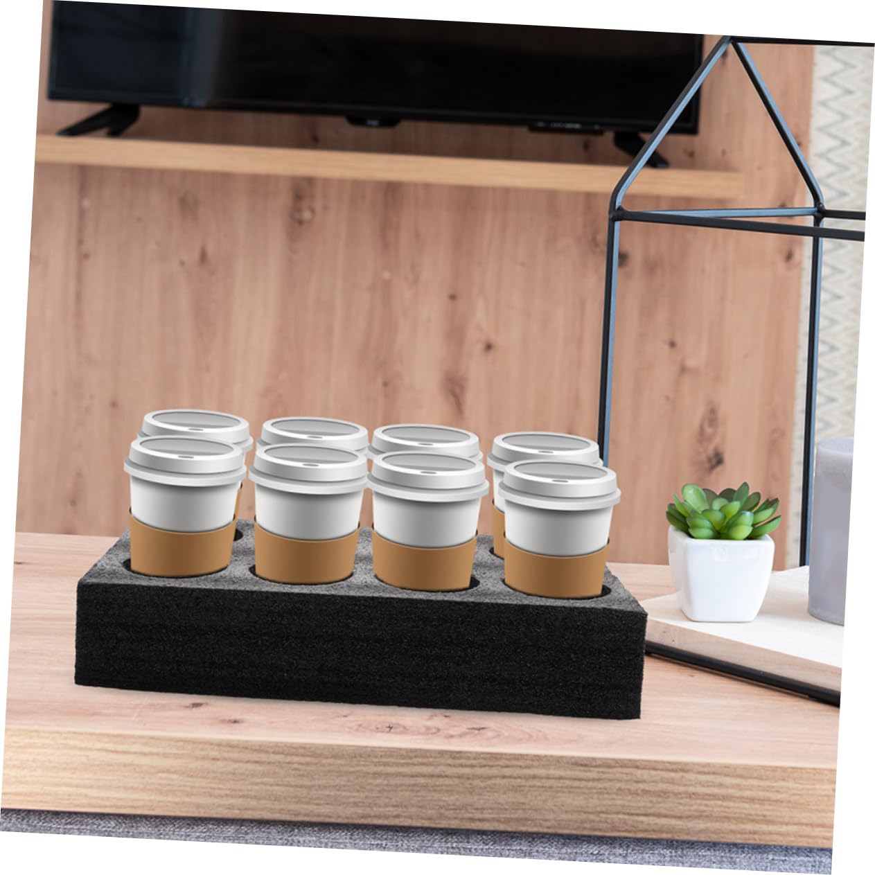 BUGUUYO Cup Carrier for Car 3pcs Packable Cup Holder Beverage Carrier for Takeout Lightweight Leakproof for Hot Cold Drinks