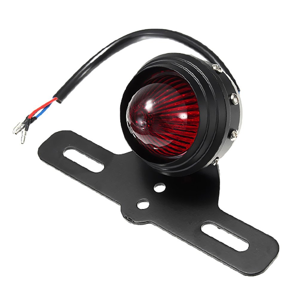 Moto 12V Fuex Arrière Tail Light Feux Stop LED Tailight Avec Support Plaque Immatriculation