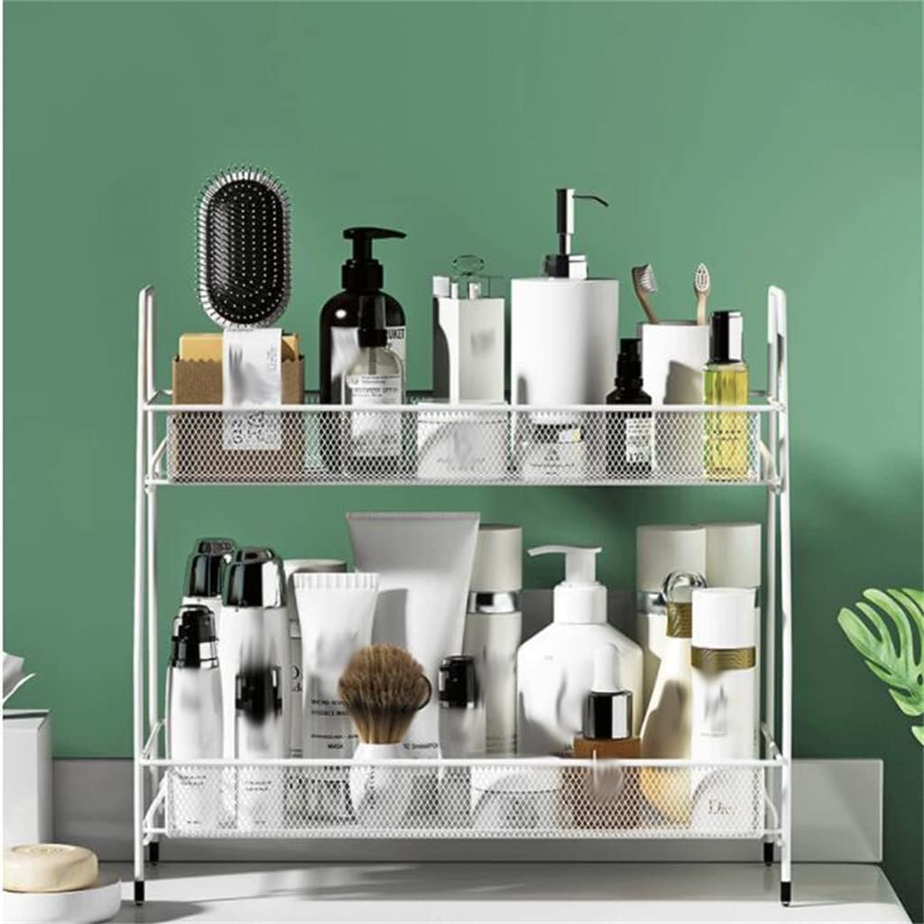 Cosmetic Shelf Bathroom Countertop Toilet Washstand Long Storage Double-Layer Rack