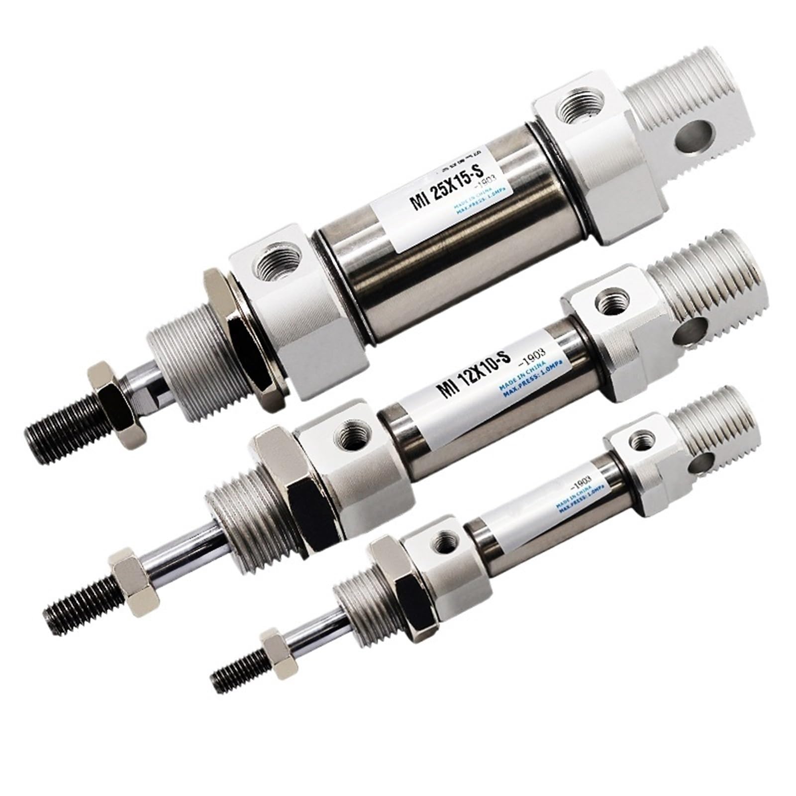 Cylindre pneumatique double effet MI20-25 en acier inoxydable