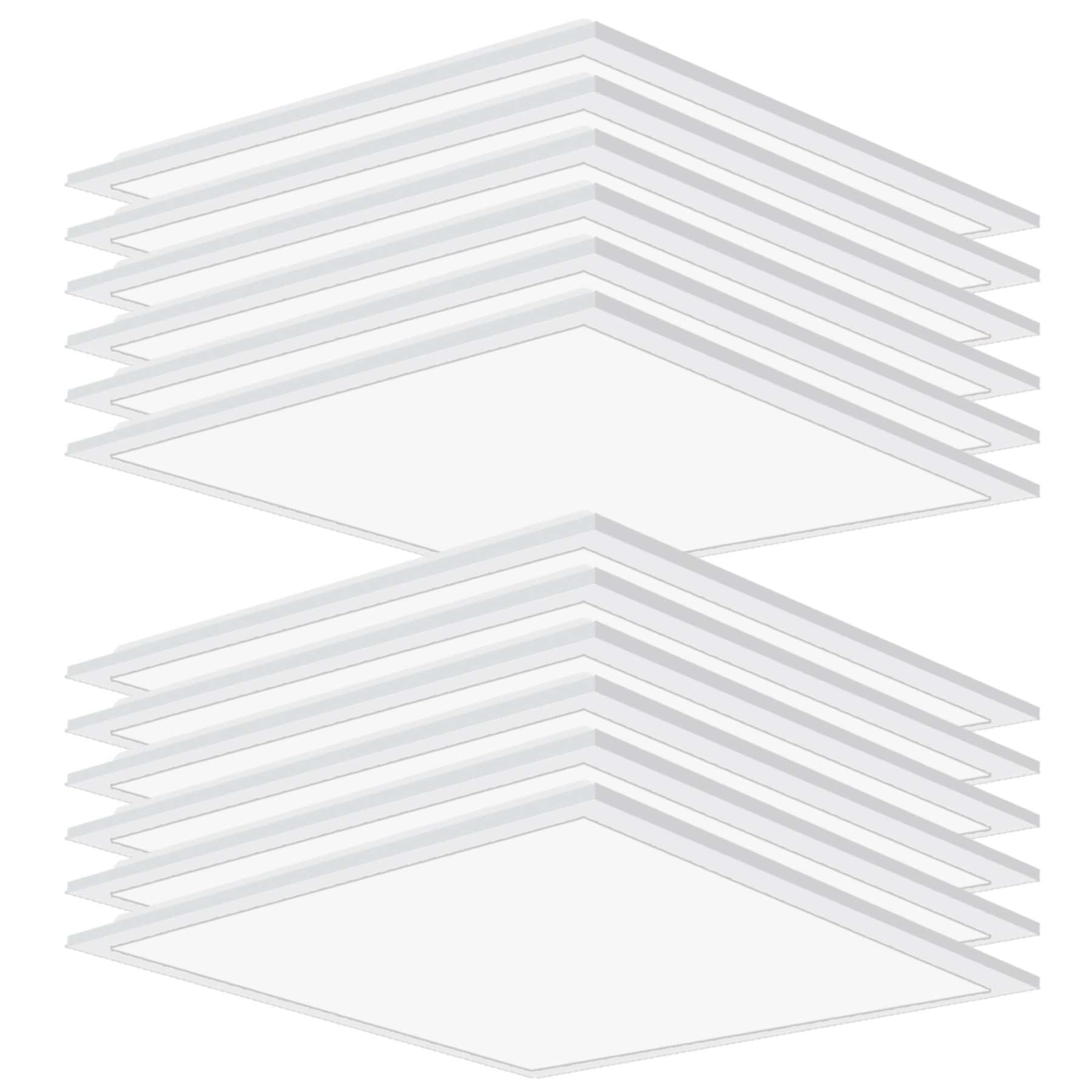 12-Pack 2x2 LED Flat Panel Light, 5000K Daylight White, 45W/5800 Lumens,110-277V Recessed Edge-Lit Drop Ceiling Flat Panel Light, 2x2 LED Troffer Fixture for Office Kitchen 0-10V Dimmable, ETL Listed