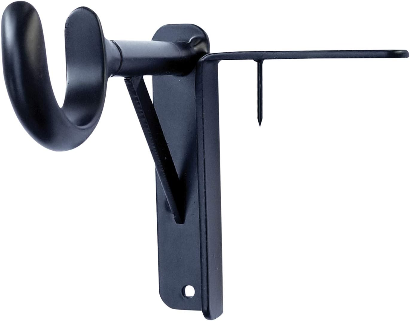 Spark Innovators Black Tap Bracket by Hang Hero - Easy Install No Drill Curtain Rod Brackets - As Seen on TV - Set of 2
