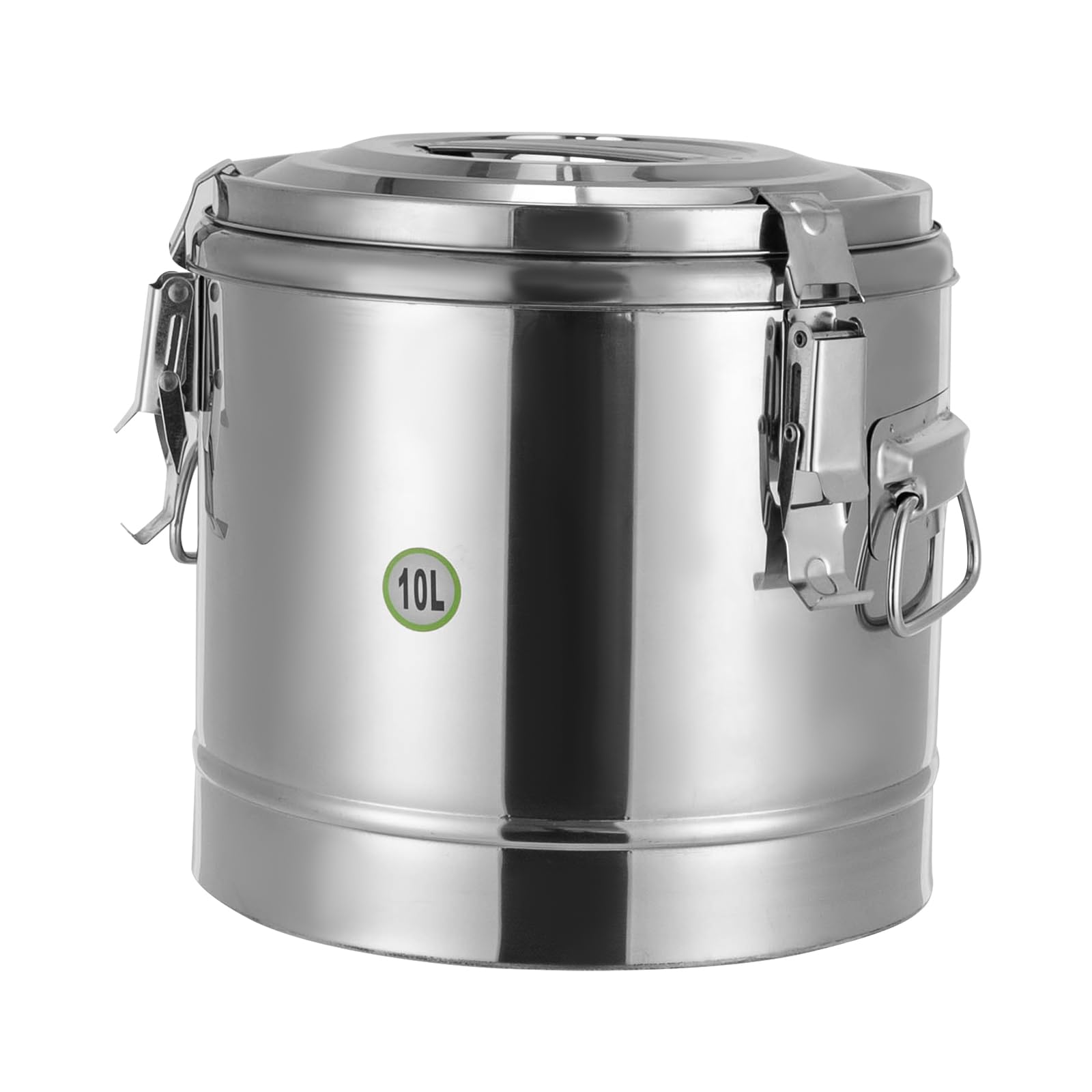 Contenitore termico da 10 l, in acciaio inox, isolato, contenitore termico con maniglie, coperchio, contenitore isolato sigillato, per zuppa per circa 12 ore, freddo e caldo