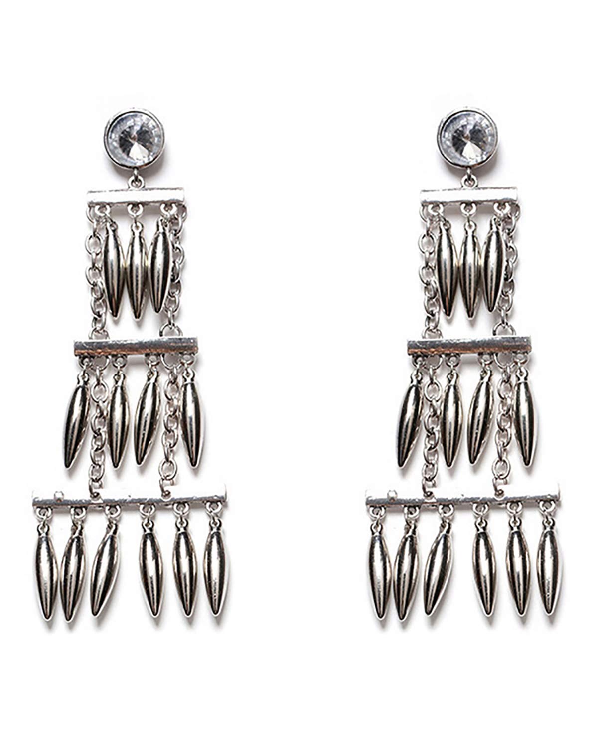 Young & Forever Boho Gypsy Silver Oxidised and Gold Oxidised Earrings Afghani Tribal Hoop Earrings for Girls and Silver Disk Earrings for Women