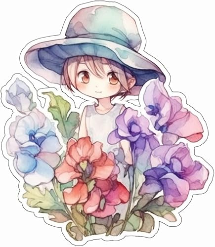 Miniatura 6 de Yoonek Graphics Pegatina de vinilo de flor de guisante dulce para coche, portátil, vaso, más. #006107