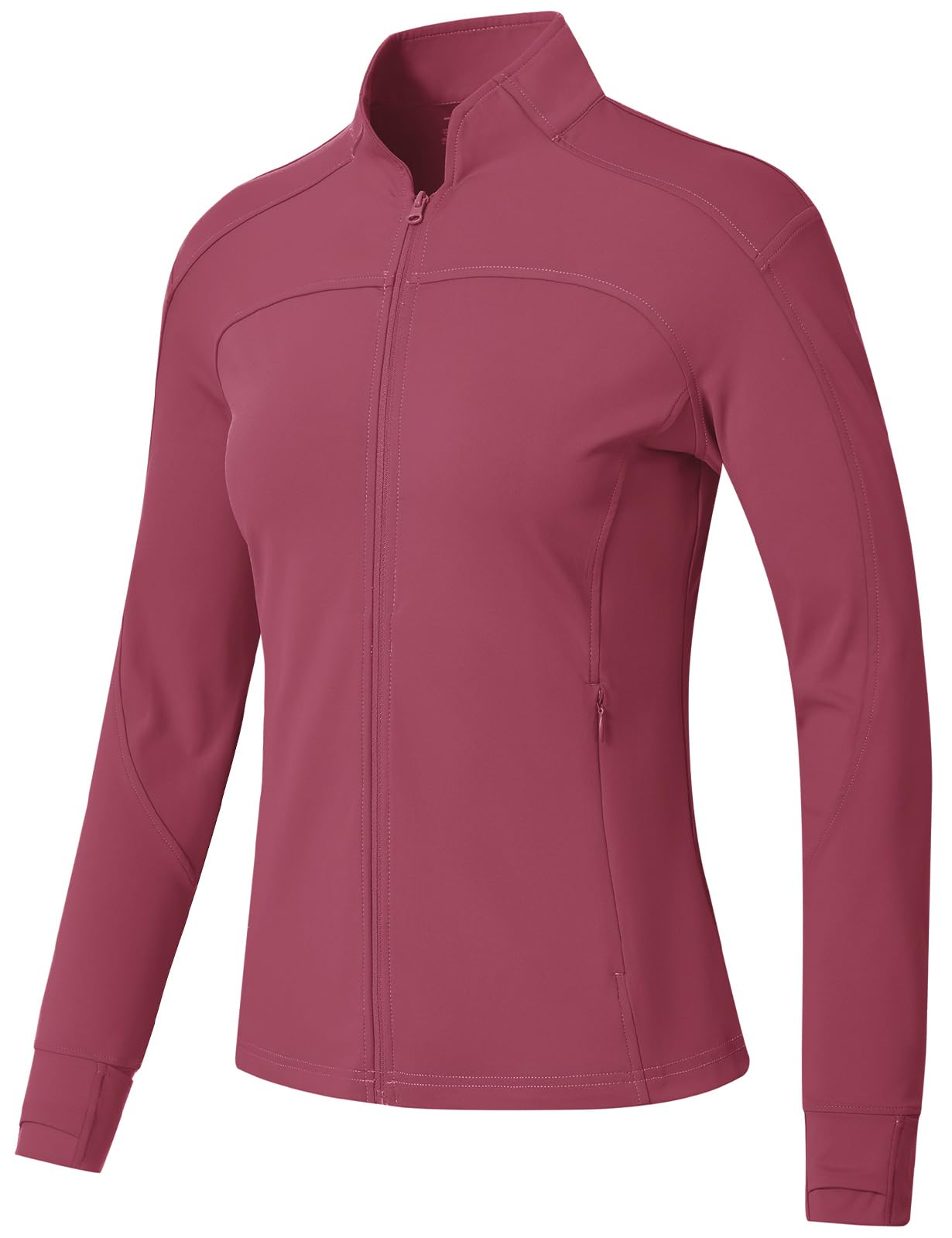 BGOWATU Women's Workout Jacket Lightweight Zip up Running Athletic Jackets with Thumb Holes — view 17