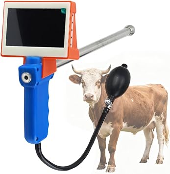 Cattle Artificial Insemination AI Gun, HD Visual Breeding Device for Cow/Dog, with Adjustable Light, Photo and Video Functions, for Farm & Ranch