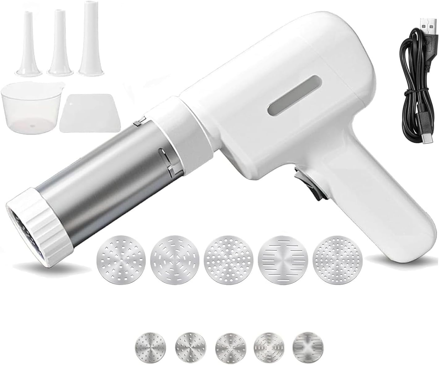 ALCXAZS ワイヤレス麺機 簡単にストリングホッパー イディヤッパム 押し出しプロセス ストリングホッパーメーカー 電動