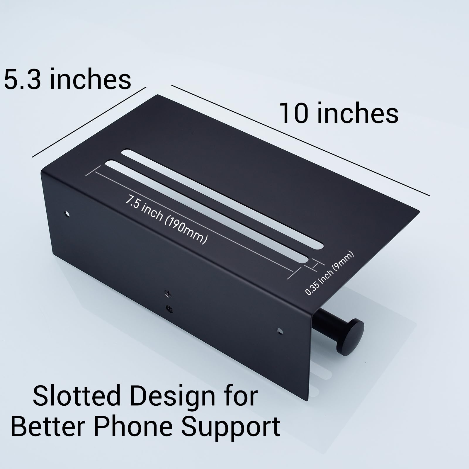TRUSTMI Portarotolo doppio rotolo di carta igienica con ripiano per telefono in acciaio inox antiruggine dispenser per fazzoletti facciali, nero opaco