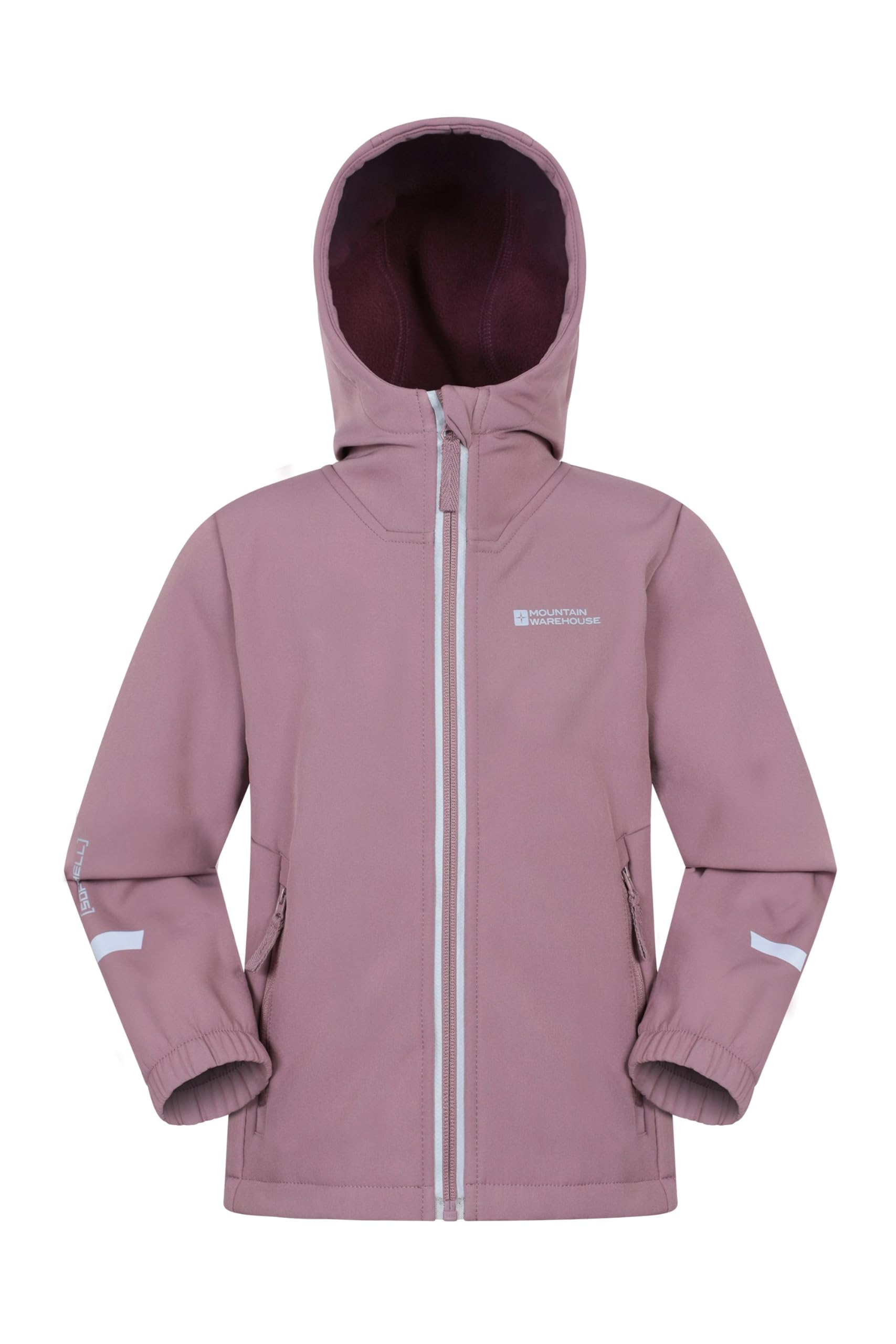 Mountain Warehouse Huxley Kids Water Resistant Reflective Softshell Dusky Purple Teen Size 13 Years