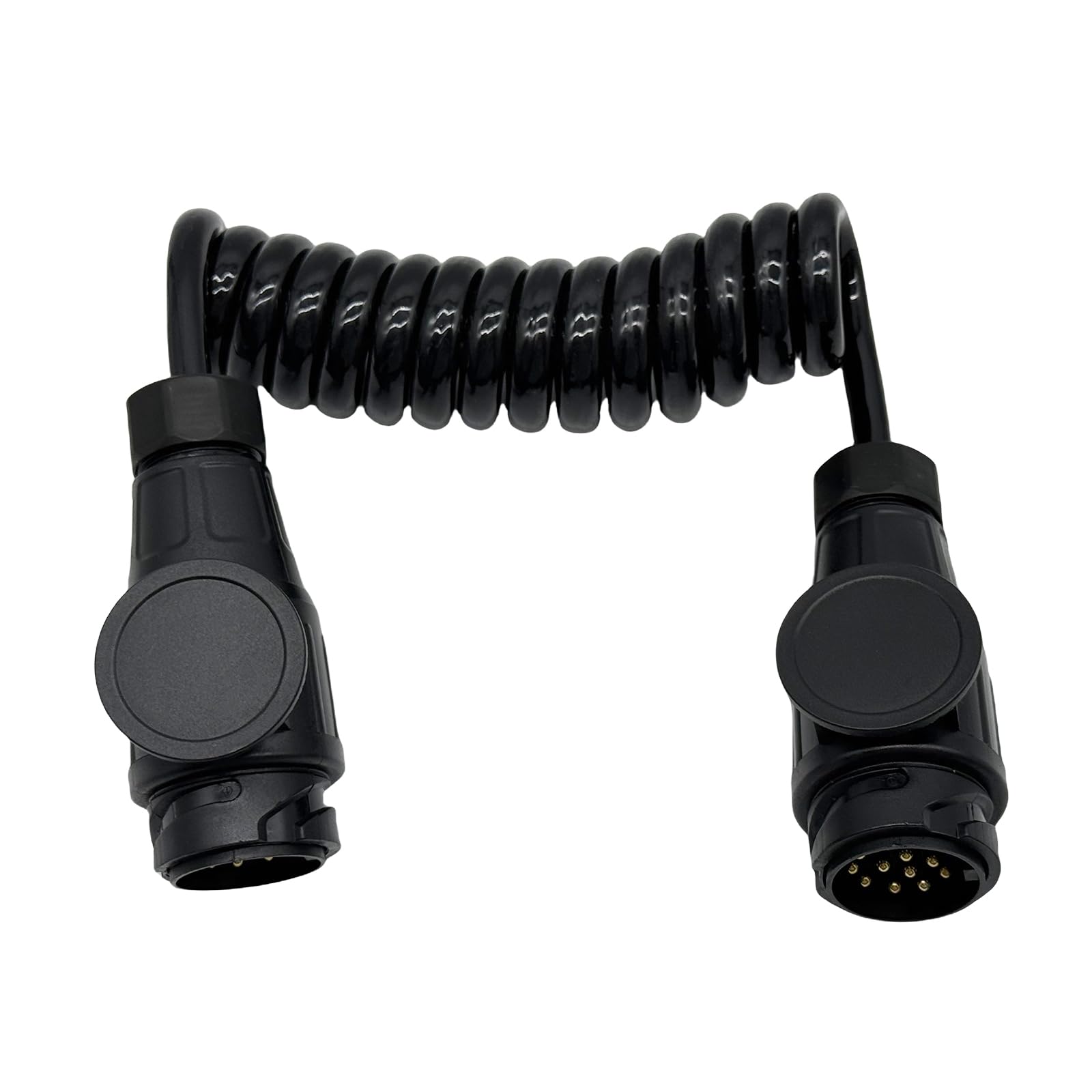 Cavo di prolunga a spirale, 13 poli su 13 poli, adattatore maschio, connettore maschio da 2 m, cavo per rimorchio, rimorchio per barca, rimorchio, caravan, roulotte