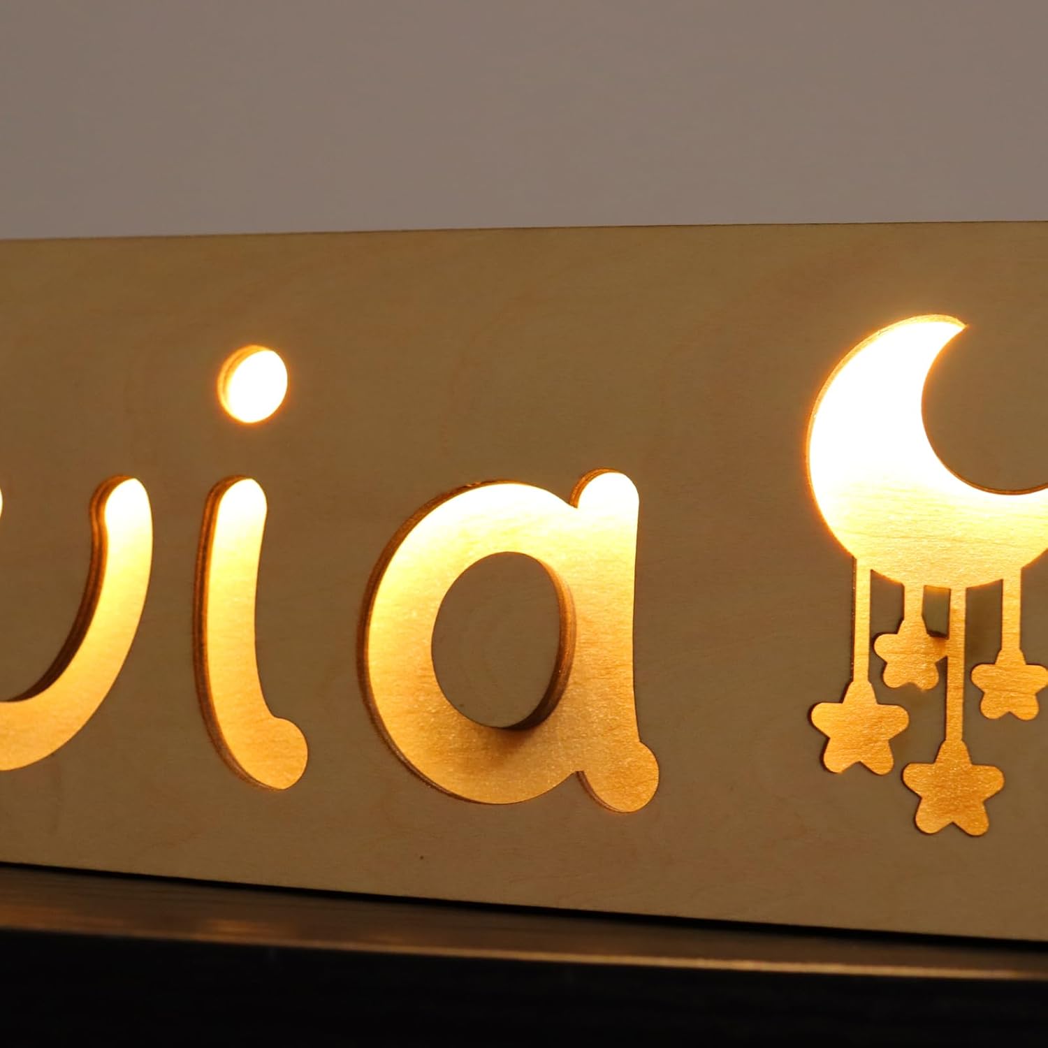 Personalized Baby Gift Name Night Light for Kids Nursery Decor with Engraved Text Greetings On Back, Baby 1st Birthday Gifts for Girl and Boy (Warm Light)