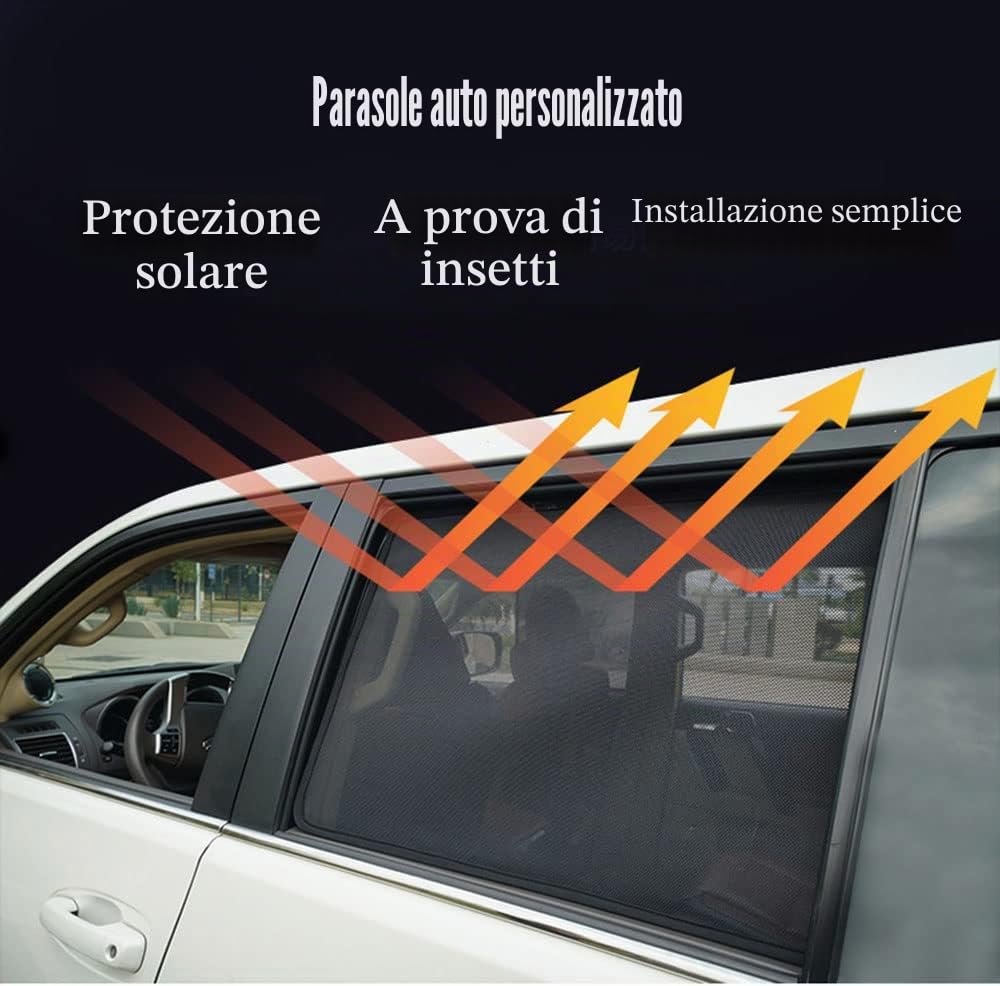 Tendine Parasole Auto, per Jeep Compass 5TH 2017-2023 su Misura Contro Protezione Raggi UV Intimità Pieghevole Portabile Decorare,7pcs Full Set