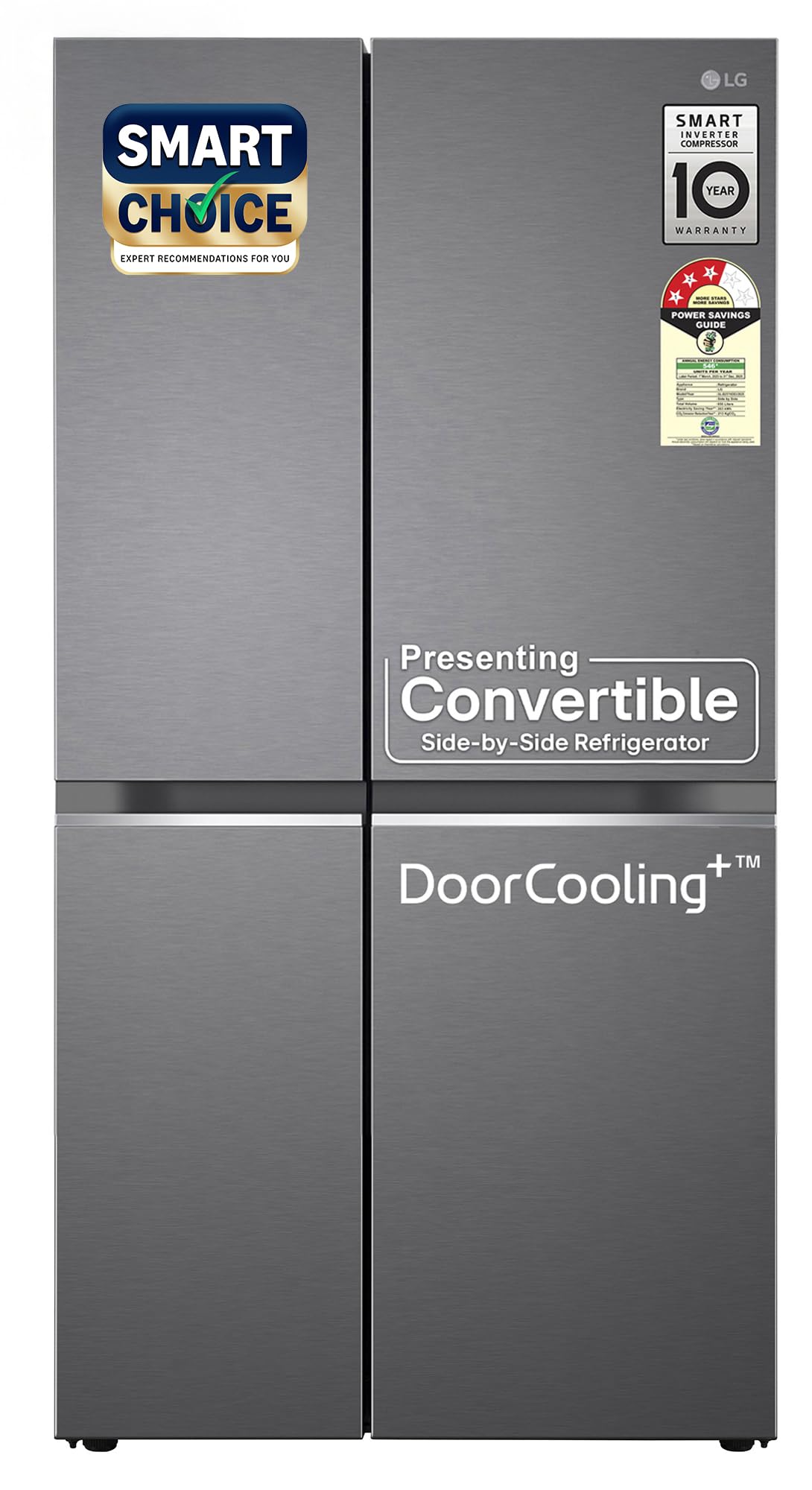 LG 655L 3 Star Side by Side Refrigerator GS-B6133PZ