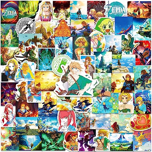 100 Pieces The Legend of Zelda Stickers Vinyl Cartoon Tears of the Kingdom Stickers for Laptop Water Bottles Car Luggage Scrapbook Computer Waterproof Cute Anime Stickers for Children Adults