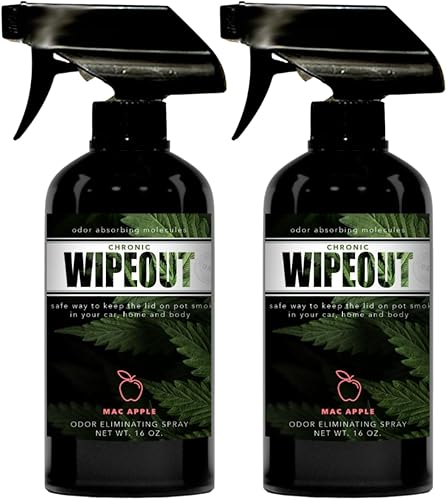 Chronic Wipeout Spray eliminador de olores especialmente diseñado para olores de humo. Seguro e increíblemente eficaz con tecnología OAM. Dos