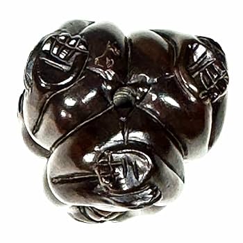 Amazon.co.jp: 中山銘 見ざる聞かざる言わざる猿根付 手彫り 唐